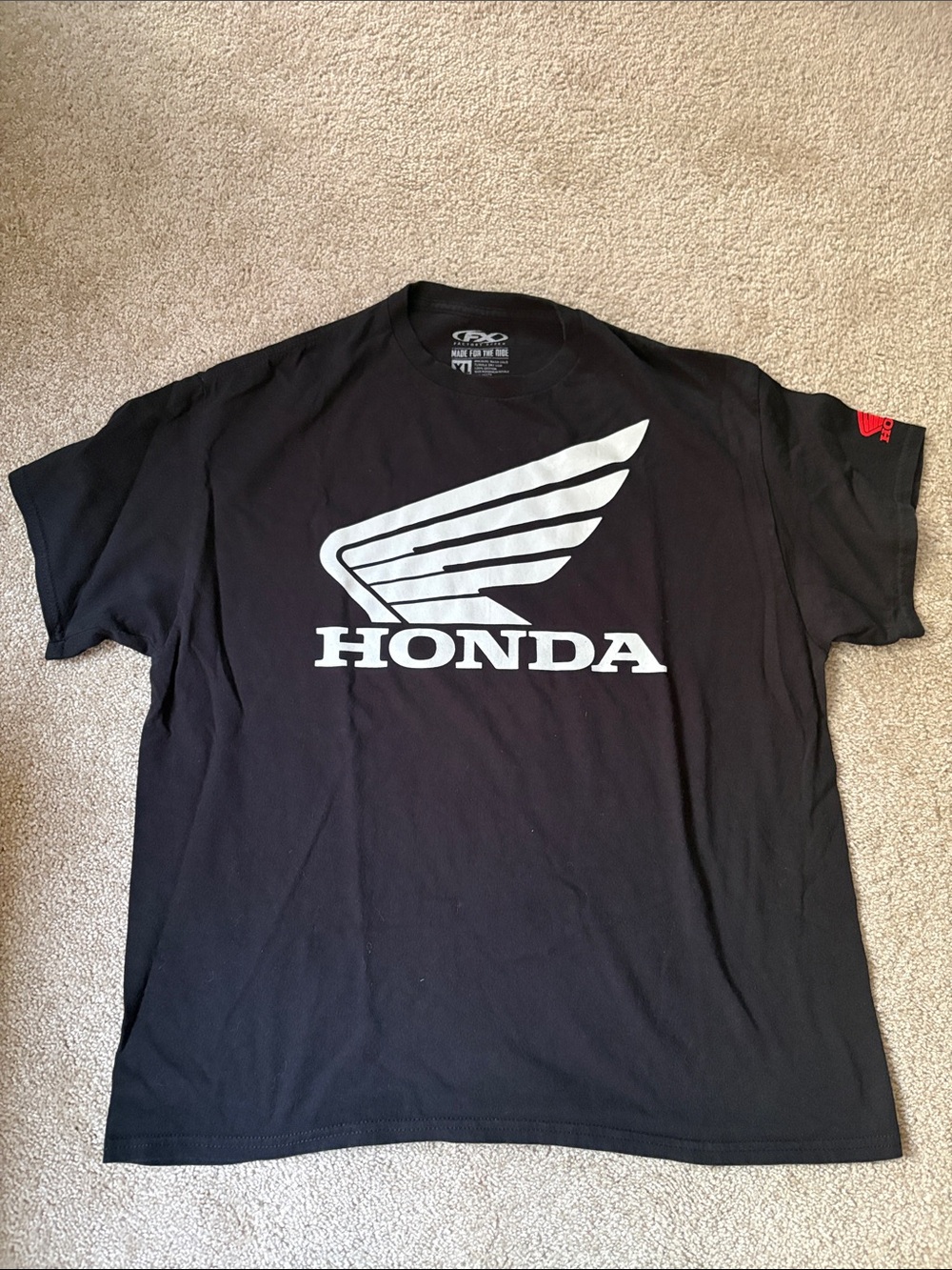 Honda Men's Black Wing Logo Short Sleeve Tee